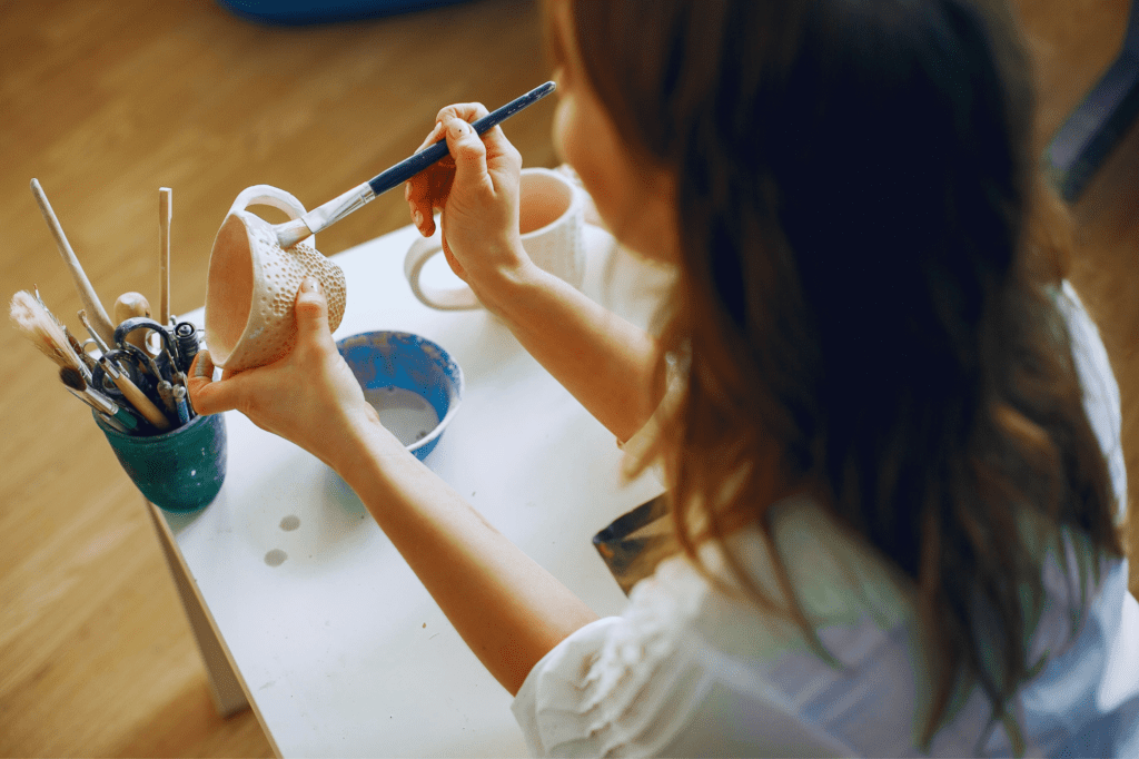 "Pottery and Paint Night with Wine" birthday party idea